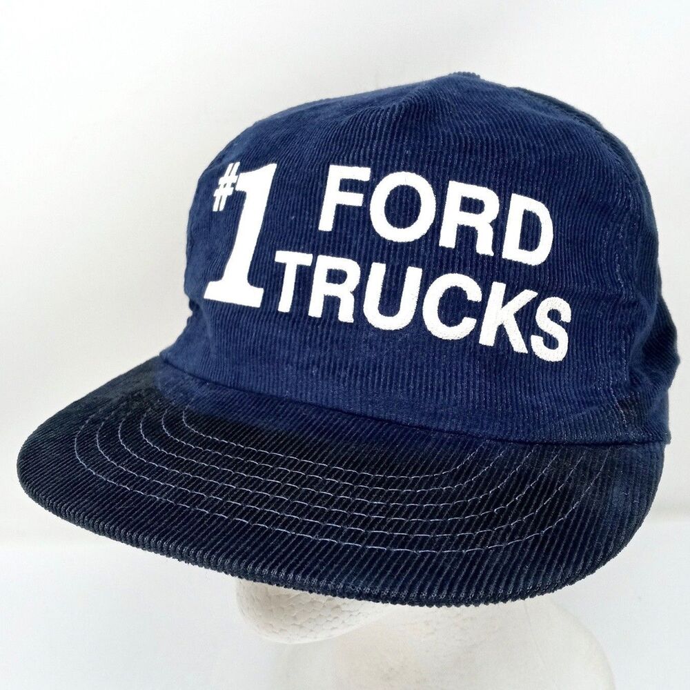 Vintage Ford Trucks #1 Corduroy Made In USA Trucker Snapback Hat Cap